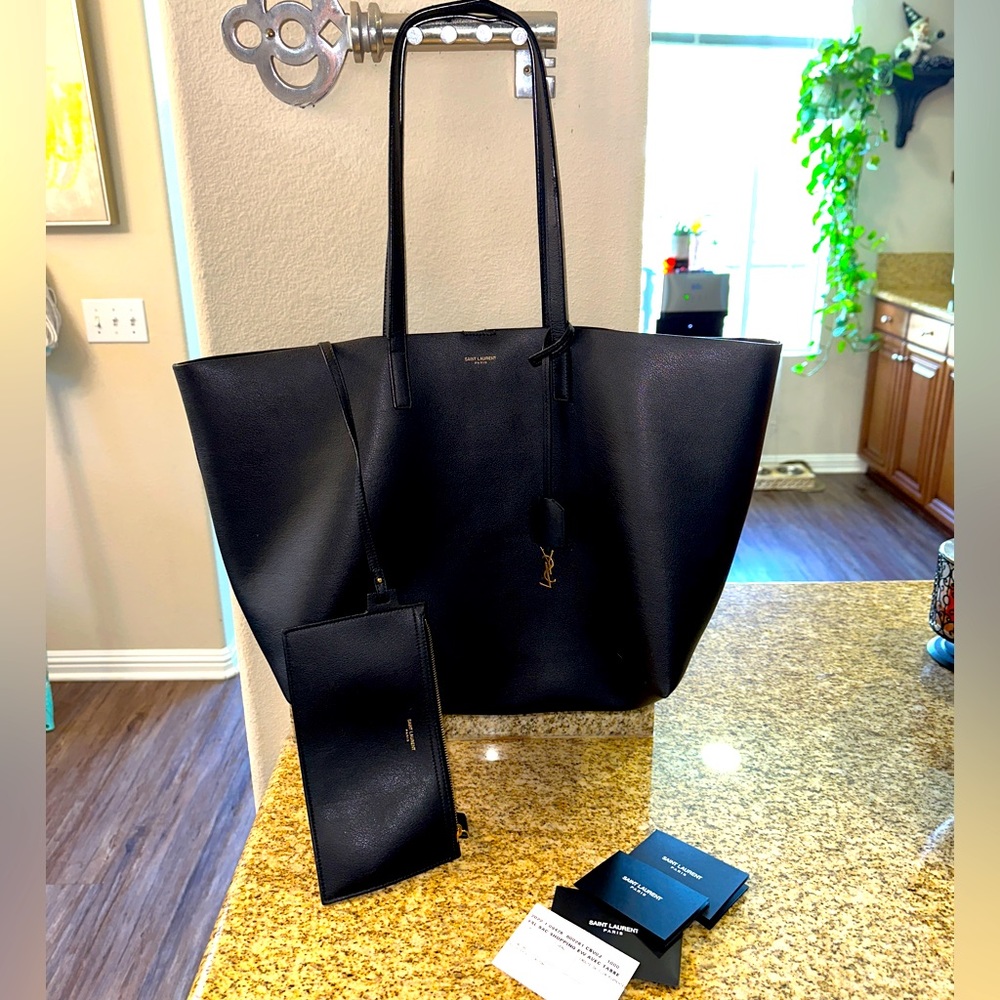 YSL Shopping Leather Tote